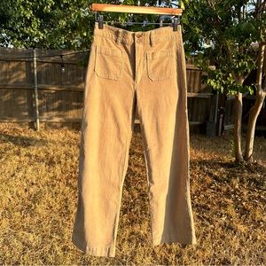 NWT GAP tan high rise wide leg corduroy pants